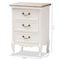 Baxton Studio Capucine Natural White Oak and White Finished Wood 3-Drawer Nightstand 151-9205 - alternate 4